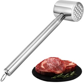 Gowkeey Meat Tenderiser Stainless Steel 304, Double-Sided Meat Tenderizer, Meat Tenderizer, Cutlet Tenderizer, for Steak, Cutlet, Beef, Chicken, Pork, Dishwasher Safe