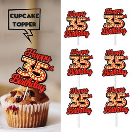 S-RedLig-35 Ice Cream Fruit Dessert Cupcake Topper Colorful Glitter Happy Birthday Sensory Pop Game Theme Decor Supplies Baby Shower Boys Girls Birthday Party Decorations