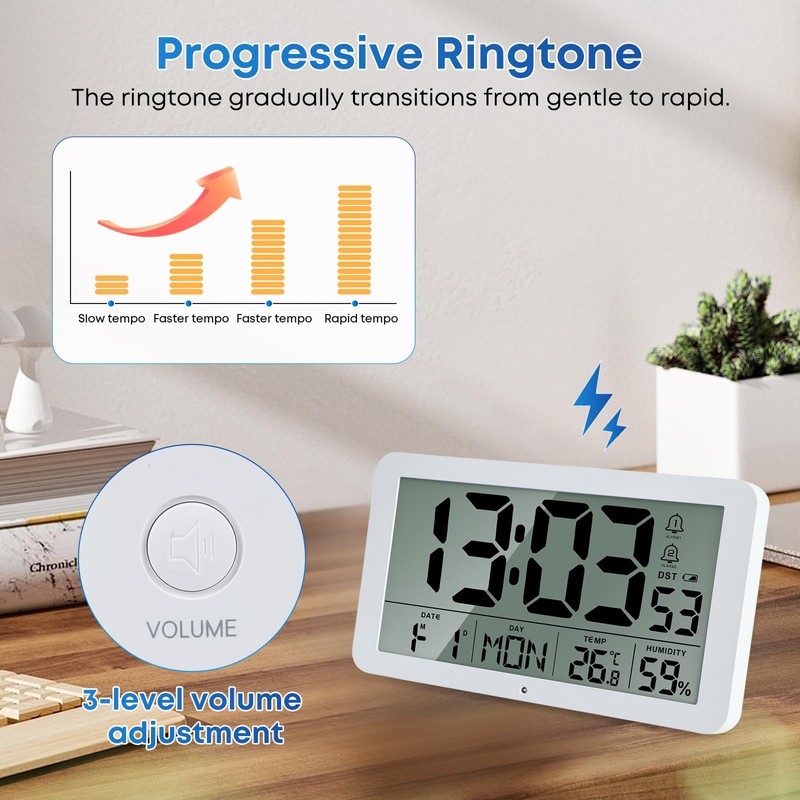 Seugjie Large Digital Wall Clock 9-inch Desk Clock Digital with