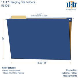 11x17 Hanging File Folders (25 per Pack)