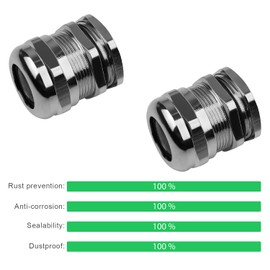 SRJQXH Pack of 2 PG21 Cable Connectors, IP68 Class Waterproof Cable Connector, 28.3 mm Brass Dustproof Cable Gland, Can be Used for 13-18 mm Cable Connection
