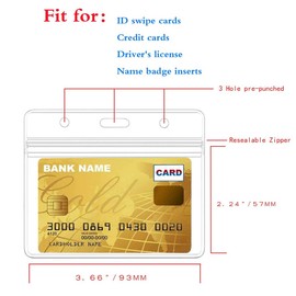 KINGSUM Horizontal Badge Holders Sealable Waterproof Clear Plastic Name Tag ID Card Holder (10)