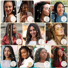 Tyqour 40pcs Seashell Gold Hair Jewelry Rings for Braids, Loc Jewelry for Braids Women, Beach Dreadlock Hair Accessories