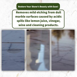 Marble Etch Remover Polishing Powder – 4 oz | Removes Light Etching from Acid Damage in Under 2 Minutes | for Marble, Limestone, Travertine & Other Calcite Stones | Easy to Use, No Tools Required