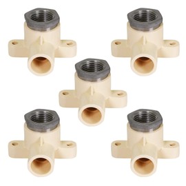 Midline Valve CSDQE012-OM-5 Female x CPVC Drop Ear Elbow Transition Pipe Fitting Durable Over Molded One-Piece Design 1/2 in. Brass (5 Pack)