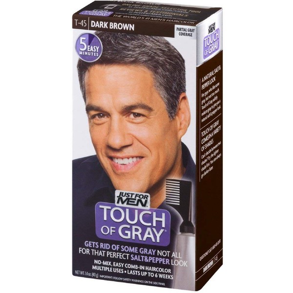JUST FOR MEN Touch of Gray Hair Treatment T-45 Dark Brown, 1 Each (Pack of 8)
