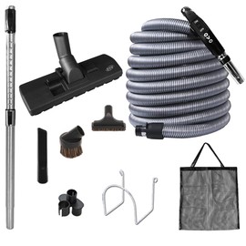 OVO Central Vacuum Standard Accessories Kit, with 40ft Low-Voltage Hose, ON/Off Switch Control at The Handle, 12’’ Combo Brush and Accessories, for Hard Surfaces and Carpets