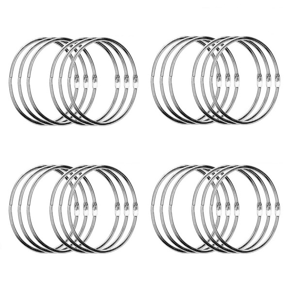 Simetufy Binder Rings 3 Inch(24 Pack) Metal Paper Rings,Large Key Rings,Extra Large Metal Book Rings