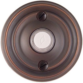 Emtek 2400 2-3/4" Diameter Regular Style Brass Lighted Doorbell Rosette, Oil Rubbed Bronze