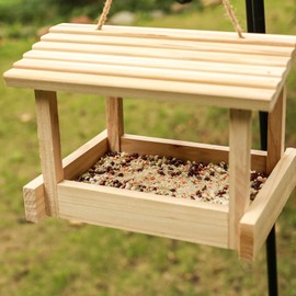 STARSWR Bird Feeders for Outside Hanging, Wild Bird Feeder House for Cardinals Finches Wooden Bluebird Feeder Mealworm Feeder Outdoor Wood Platform Bird House Feeder