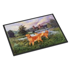 Caroline's Treasures HEH0098JMAT Golden Retrievers Door Mat, Indoor Rug or Outdoor Welcome Mat 24x36 Doormat, 24H X 36W, Multicolor