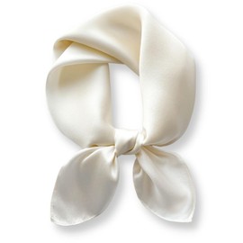 PoeticEHome Solid Color Mulberry Silk Scarf - Lightweight 27" Square Neckerchief for Women's Neck Hair Head in Gift Wrapped