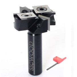Slab Flattening Router Bits 1/2 Shank, 1-1/2”Cut Dia, 2+2 Insert Carbide, CNC Spoilboard Surfacing Router Bits, Planing Router Bits, for Flycutter/ Slab Leveler/ Rabbeting by SICWOOD