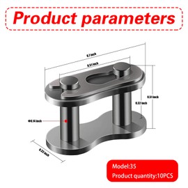 ijuicy 10 PCS #35 Roller Chain Master Connector Link, Pocket Bike Motorcycle Master Link Connector, Suitable for Motorcycle 90cc 110cc 125cc 150cc Dirt Bike Mini Bike Quad Buggy ATV Scooter (Black)