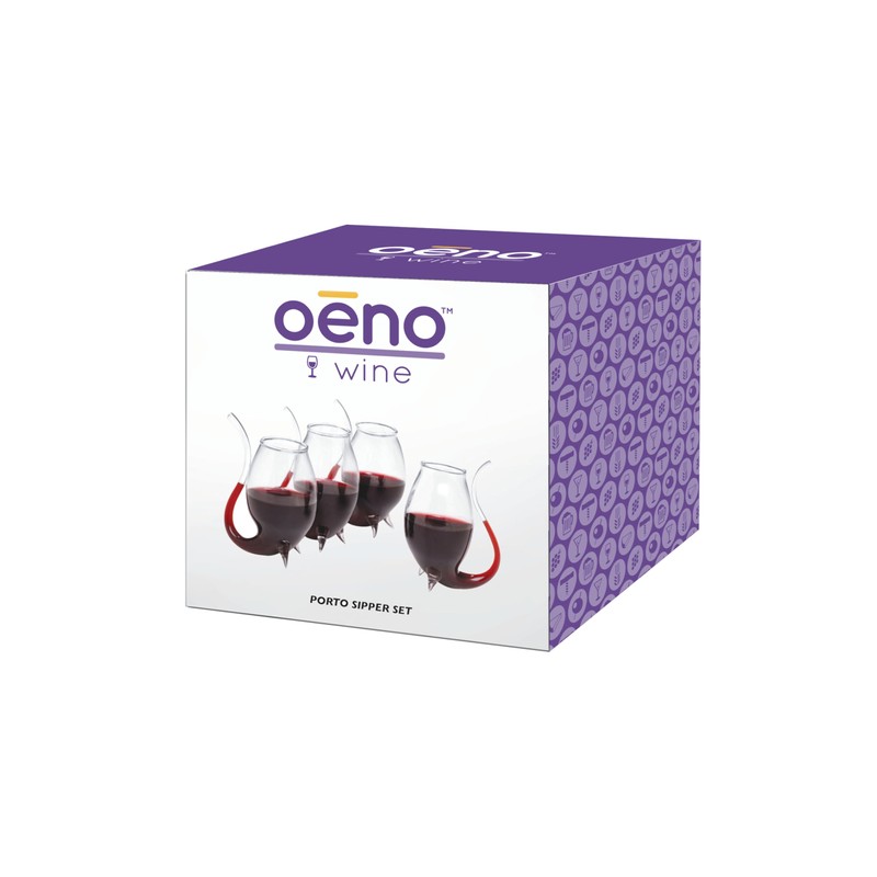 Oenophilia Porto Sippers, Hand-Blown S/4