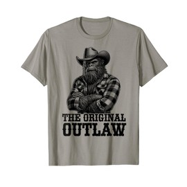 Bigfoot Sasquatch Funny Vintage Cowboy Cryptid Graphic Myth T-Shirt