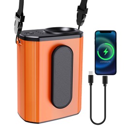 Minlebao Personal Portable Waist Fan, 4 Speed 18000RPM Brushless Motor, Neck Fans That Blow Cold Air Up to 20H Workingtime, Compact Wearable Belt Fan for Camping Travel Jobsite-Orange