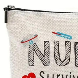 Perfeclan Nurse Makeup Bag Women Makeup Bag Case Cosmetic Travel Pouch Nurse Graduate Gift Toiletry Pouch for Party Nurses Day Travel, B