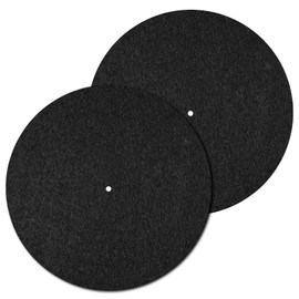 2 Pcs Record Player Mat, Turntable Platter Mat, 12 Inch 3mm Turntable Slipmat Wool Mat, Record Protective Mat, Anti-Slip & Anti-Static Felt Record Pad, Turntable Rubber Mat for Home Record Players