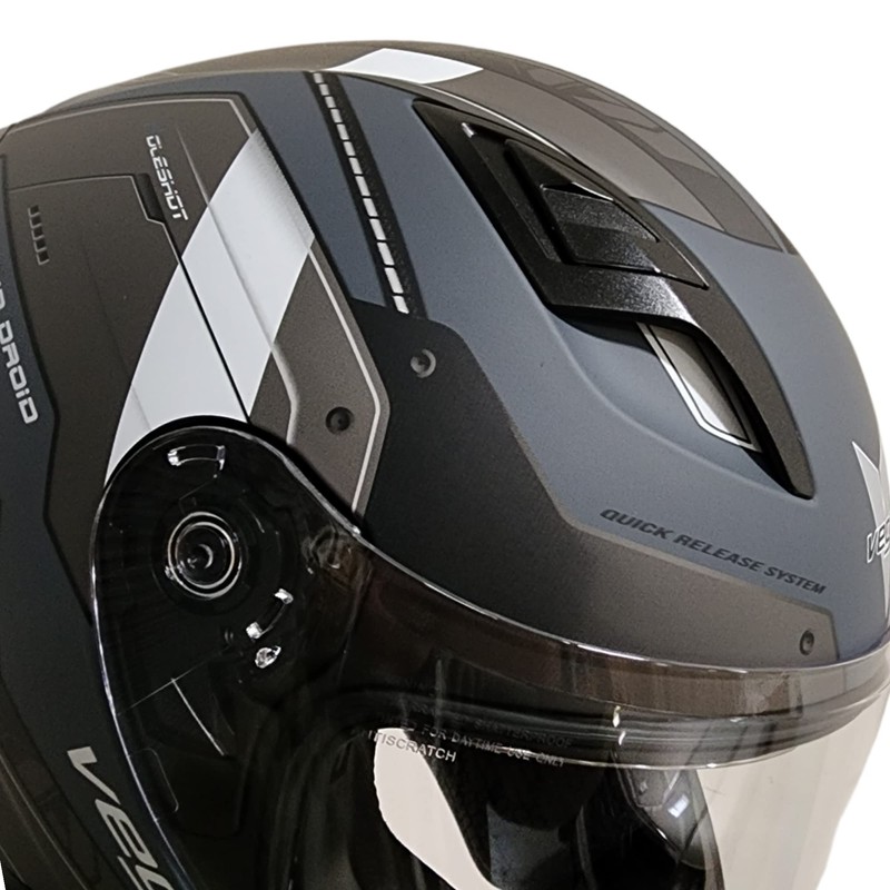 Vega Holeshot Full face Helmet (Large, Air Droid Black)