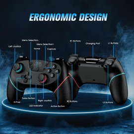 VidPPluing 2 Pack Switch Controllers with Charging Dock, Wireless Switch Pro Controllers for Switch 2/Switch/Lite/OLED, Game Controller with Motion Sensor/Vibration/Turbo/Wakeup/Charging Cable