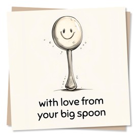 Funny Tea Spoon Birthday Card for Wife, Girlfriend or Partner - With Love From Your Big Spoon