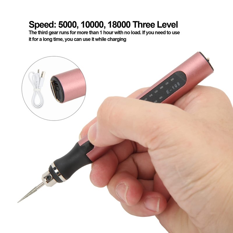 Cordless Electric Engraving Pen Kit, 3 Speed Adjustable Rechargable Engraving