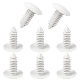 8pcs License Plate Plugs for Holes, Car Bumper Plug, Bumper Shield Fender Liner Push Pin Retainer Clips, Universal Automotive Clips Replacement Accessories for 8mm Rivets Car Plate Hole （White）