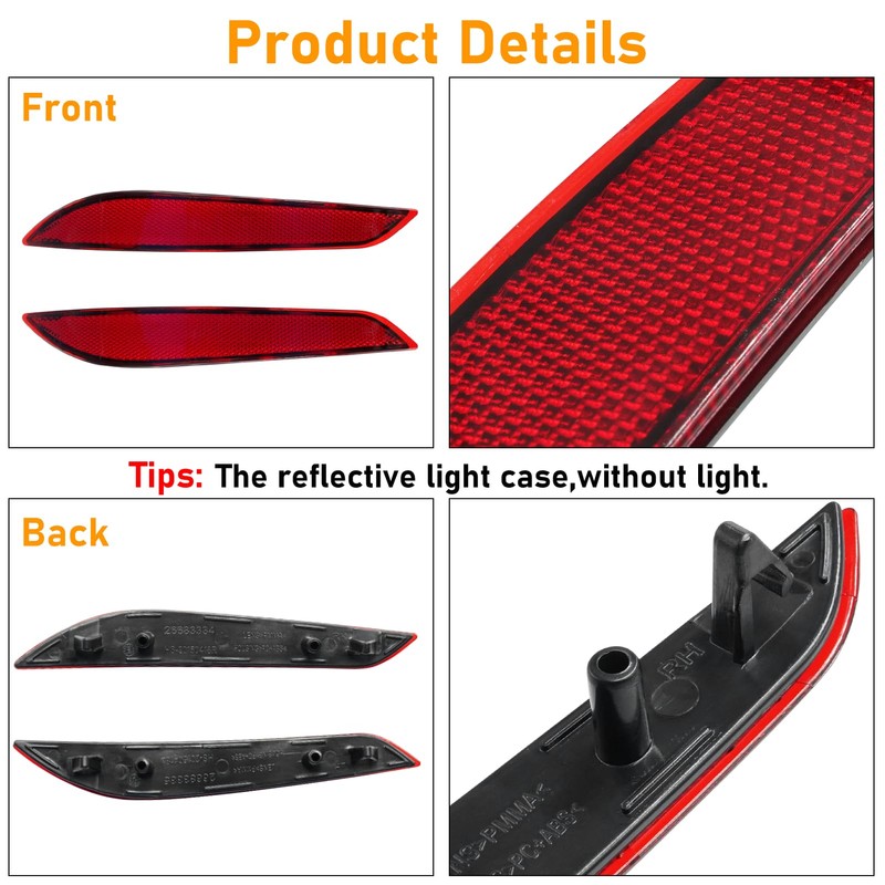 Abodvu Compatible with Chevy Cruze Rear Bumper Reflector 2016-2019,Left Driver