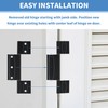 BANLIN 3Pack Screen Door Hinges Black Aluminum 1/8 inch Grooved