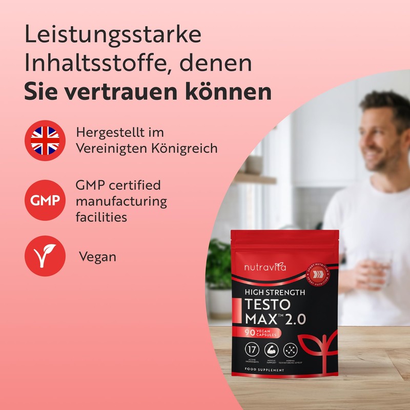 Nutravita TESTOMAX™ 2.0 for Men - 90 Testo Max Vegan