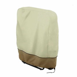 xtemtoamz Folding Chairs Protective Cover Garden Chair Cover Garden Furniture - Oxford Tarpaulin Folding Chair Hanging Chair Deck Chair Windproof Sun Protection Dustproof with Storage Bag Beige and