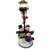 Three Snowman Reading Book Tea Light Holder