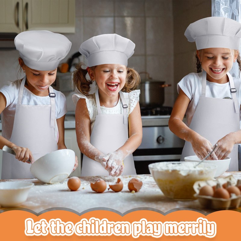Handepo 40 Pcs Apron Chef Hat Set Aprons Chef Bib