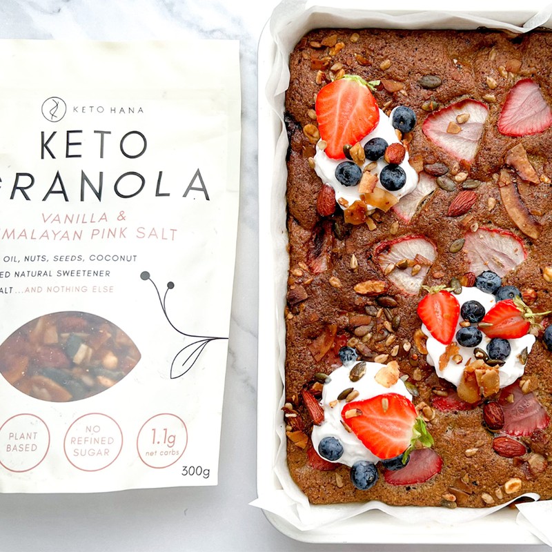 Keto Hana Vanilla & Pink Himalyan Salt Breakfast, Snacking Granola,