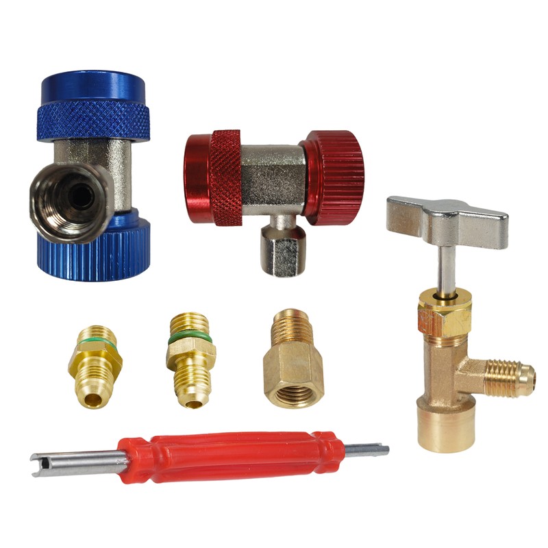 A/C R134A Adapter Set with Puncture Style R134A Can Tap,