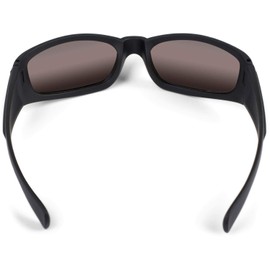 styleBREAKER unisex children sport sunglasses with flames print, plastic frames and polycarbonate lenses, full frame, sport style 09020089, Colour:Fram Black/Mirrored Silver Glass