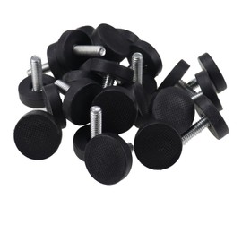 Nihfien 24 Pcs M6 Adjustable Furniture Leveler, Rubber Leveling Feet Screw in Threaded Foot Pads Floor Protection for Sofa Cabinet Table Chair Furniture Leg