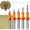 Heyu-Lotus 5 Pcs HSS Countersink Drill Bit Set, Woodworking Chamfer