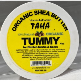 Taha Organic Shea Butter Tummy for Stretch Marks & Scars, 4 oz.