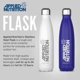 Applied Nutrition Hochwertige Edelstahl-Flasche – langlebig, schlank und umweltfreundlich – (Weiß – 500 ml)