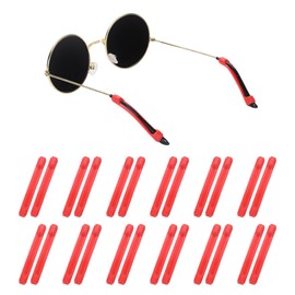 QUARKZMAN 12 Paar Silikon Brillenbügel Tipps Ärmel Retainer Anti Rutsch Brillenhalter Elastische Komfort Brillenohrgriffe für täglichen Gebrauch von Brillen Sonnenbrillen, Rot