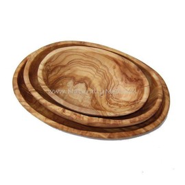 Olive Wood Set of 3 Stackable Oval Dishes
