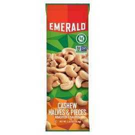 Emerald Nuts, Cashew Halves and Pieces, 1.25 Ounce Single-Serve Tube