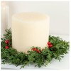 Faux Juniper Cedar and Red Berry Christmas Wreath - Holiday