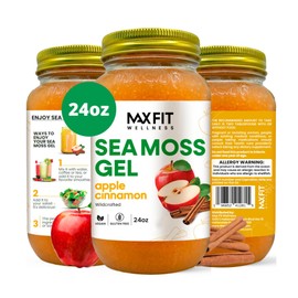 Sea Moss Gel Raw (12 Flavors) 24oz Wildсrafted Gold Sea Moss Gel from Saint Lucia | 92 Vitamins and Minerals | Pure Raw+Non-GMO | Vegan Superfood