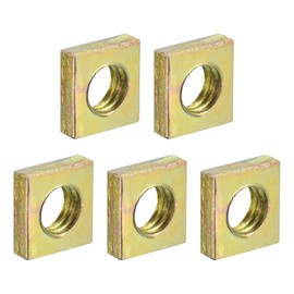 uxcell M6-1x3.2 Square Nuts, Carbon Steel Zinc Plated Coarse Thread Square Nuts Fasteners for Home Repairs and Professional Engineering, Colorful 5pcs