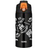 Thermos FJJ-600WF BKOR Vacuum Insulated 2-Way Bottle, 0.6L/0.63L Black Orange