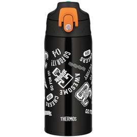 Thermos FJJ-600WF BKOR Vacuum Insulated 2-Way Bottle, 0.6L/0.63L Black Orange