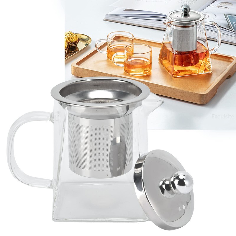 Glass Teapot with Removable Infuser, Stovetop Safe Glass Tea Pot